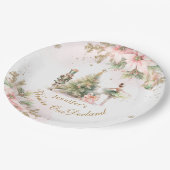 Whimsical Winter Onederland Pastel pink Geburtstag Pappteller (Schrägansicht)