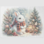 Whimsical Winter Rabbit Weihnachtsbaum Decoupage Seidenpapier (Vorderseite)