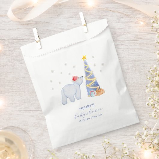 Whimsical Winter Santa Polar Bear Baby Shower Geschenktütchen (Ausgeschnitten)