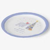 Whimsical Winter Santa Polar Bear Baby Shower Pappteller (Schrägansicht)