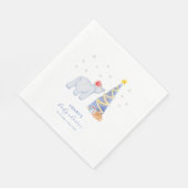 Whimsical Winter Santa Polar Bear Baby Shower  Serviette (Ecke)