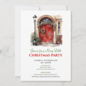 Whimsical Winter scene holiday party invitation Einladung (Vorderseite)