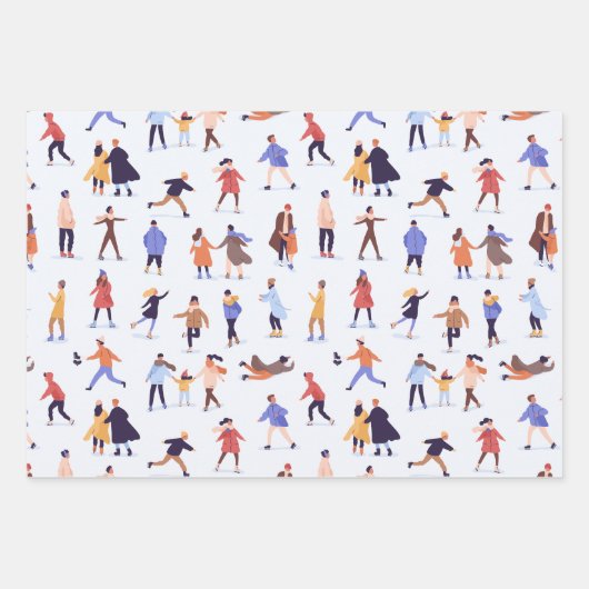 Whimsical Winter Snow Angeles Ice Skaten Geschenkpapier Set (Vorderseite 3)