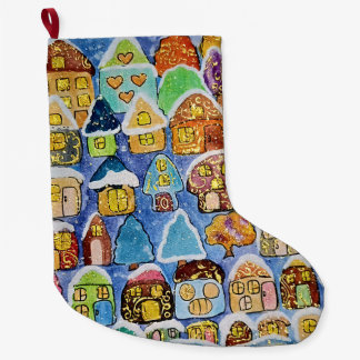 Whimsical Winter Village Magisch Großer Weihnachtsstrumpf