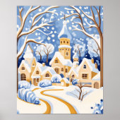 Whimsical Winter Village mit Snowy Towers Poster (Vorne)