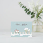 Whimsical Winter Wedding Directions Chubby Begleitkarte (Stehend Vorderseite)