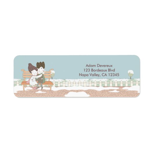 Whimsical Winter Wedding Return Address Label (Vorne)