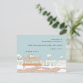 Whimsical Winter Wedding Save the Date Postcard Ankündigungspostkarte (Stehend Vorderseite)