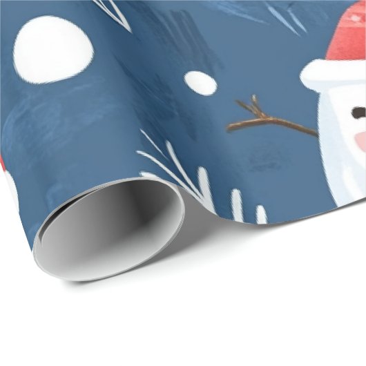 Whimsical Winter Weihnachtsmuster Geschenkpapier (Rolleneckpunkt)