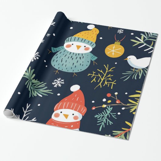 Whimsical Winter Weihnachtsmuster Geschenkpapier (Ungerollt)
