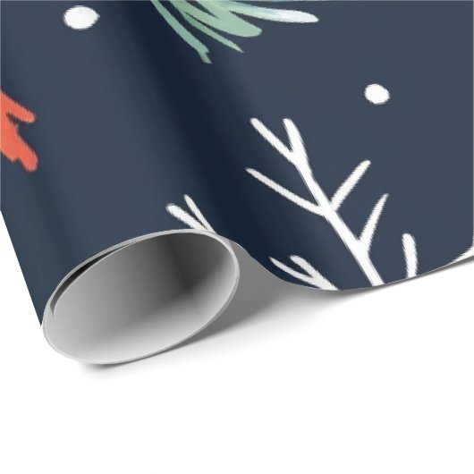 Whimsical Winter Weihnachtsmuster Geschenkpapier (Rolleneckpunkt)