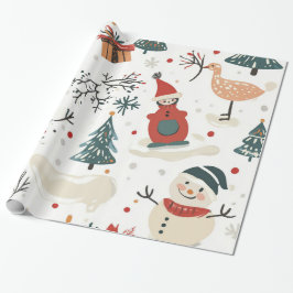 Whimsical Winter Weihnachtsmuster Geschenkpapier