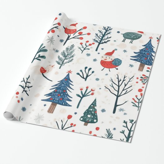 Whimsical Winter Weihnachtsmuster Geschenkpapier (Ungerollt)