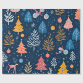 Whimsical Winter Weihnachtsmuster Geschenkpapier (Flach)
