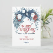 Whimsical Winter Wish & Birds Weihnachtsfeiertag Einladung (Stehend Vorderseite)