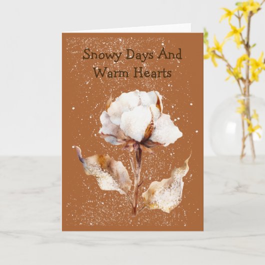 Whimsical Winter Wishes Snowy Greeting Card Karte (Gelbe Blume)
