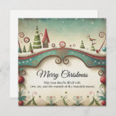 Whimsical Winter Wonderland Frame Feiertagskarte (Vorne/Hinten)