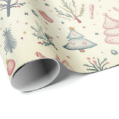 "Whimsical Winter Wonderland Pattern" Geschenkpapier (Rolleneckpunkt)