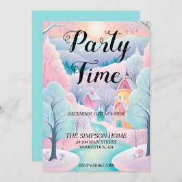 Whimsical Winter Wonderland Weihnachts-Einladung Einladung