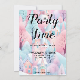 Whimsical Winter Wonderland Weihnachts-Einladung Einladung