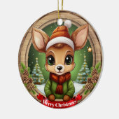 Whimsical Winter Wonderland Woodland Wildlife 🦌🎄 Keramik Ornament (Links)