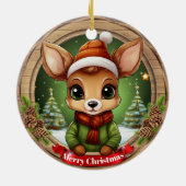 Whimsical Winter Wonderland Woodland Wildlife 🦌🎄 Keramik Ornament (Hinten)