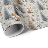 Whimsical Winter Woodland Fox und Weihnachtsbaum Geschenkpapier (Rolleneckpunkt)
