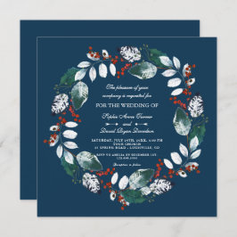 Whimsical Winter Wreath Wedding Einladung