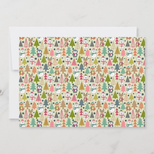 Whimsical Winterwald Freunde Feiertagskarte (Vorderseite)