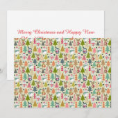 Whimsical Winterwald Freunde Feiertagskarte (Vorne/Hinten)
