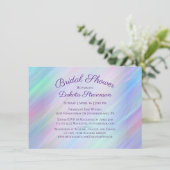 Whimsical Wisps | Holo Fairy Ombre Regenbogendusch Einladung (Stehend Vorderseite)