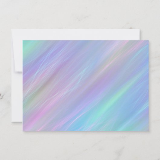 Whimsical Wisps | Holo Fairy Ombre Regenbogendusch Einladung (Rückseite)