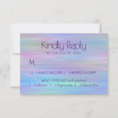 Whimsical Wisps | Holo Fairy Pastel Rainbow Entree RSVP Karte (Vorderseite)