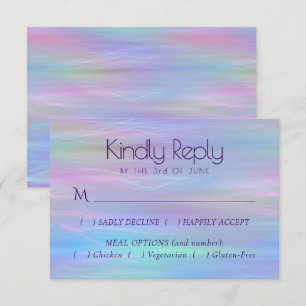 Whimsical Wisps   Holo Fairy Pastel Rainbow Entree RSVP Karte