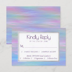 Whimsical Wisps   Holo Fairy Pastel Rainbow Entree RSVP Karte