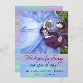 Whimsical Wisps | Holo Fairy Pastel Rainbow Foto Dankeskarte