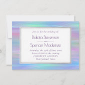 Whimsical Wisps | Holo Fairy Pastel Rainbow Ombre Einladung (Vorderseite)