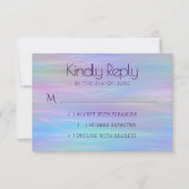 Whimsical Wisps | Holo Fairy Pastel Rainbow Ombre RSVP Karte (Vorderseite)