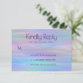 Whimsical Wisps | Holo Fairy Pastel Rainbow Ombre RSVP Karte (Stehend Vorderseite)