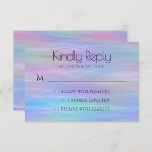 Whimsical Wisps Holo Fairy Pastel Rainbow Ombre RSVP Karte