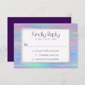 Whimsical Wisps | Holo Fairy Pastel Rainbow Ombre RSVP Karte (Vorne/Hinten)