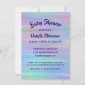 Whimsical Wisps | Holo Fairy Pastel Regenbogendusc Einladung (Vorderseite)