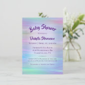 Whimsical Wisps | Holo Fairy Pastel Regenbogendusc Einladung (Stehend Vorderseite)