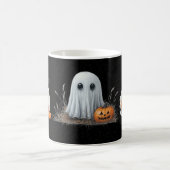 Whimsical Witch Cat Ghost Pumpkin Halloween Mug Kaffeetasse (Mittel)