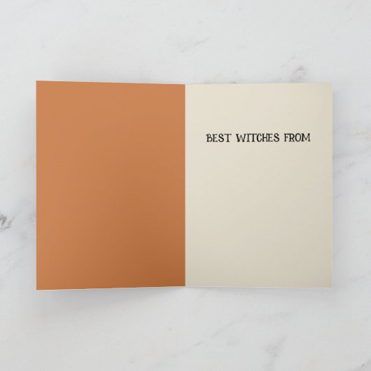 Whimsical Witch Fall Foliage Happy Halloween Karte (Innenseite)