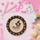Whimsical Witch & Ghost Halloween Party Pappteller (Party)