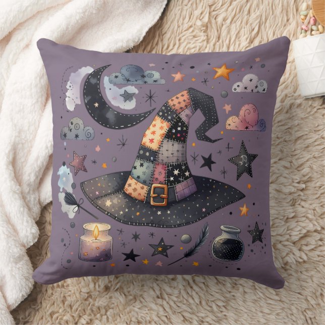 Whimsical Witch Hat und Himmelsmagie Kissen (Decke)