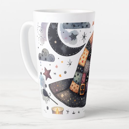 Whimsical Witch Hat und Himmelsmagie Milchtasse (Linke Ecke)