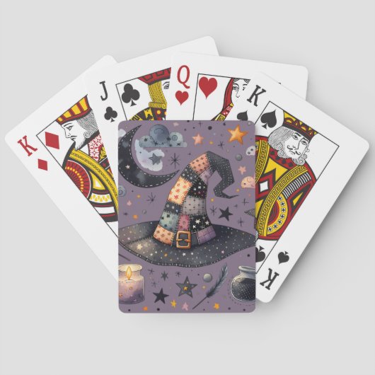 Whimsical Witch Hat und Himmelsmagie Spielkarten (Rückseite)