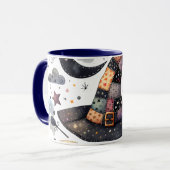 Whimsical Witch Hat und Himmelsmagie Tasse (Vorderseite Links)
